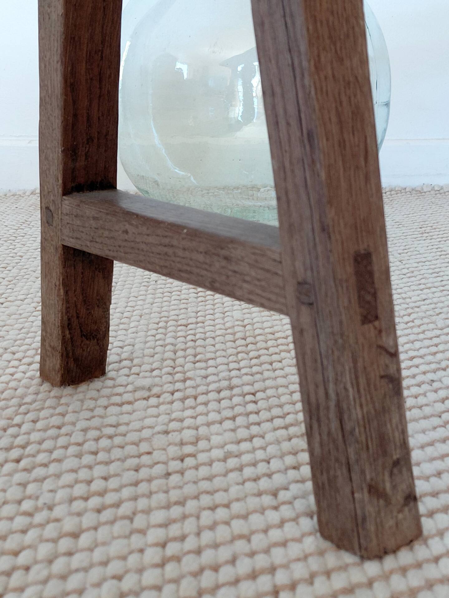 Large raw workshop bench with dowels - wabi-sabi spirit 175 cm