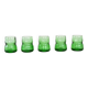 Set of green glasses, Italian design, 1970s, made in Italy