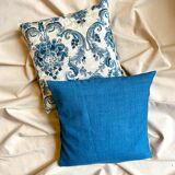 Coussin en coton bleu 40 cm