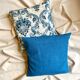 Coussin en coton bleu 40 cm