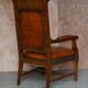 Bureau partenaire antique russe en bois dur restauré et fauteuil en cuir