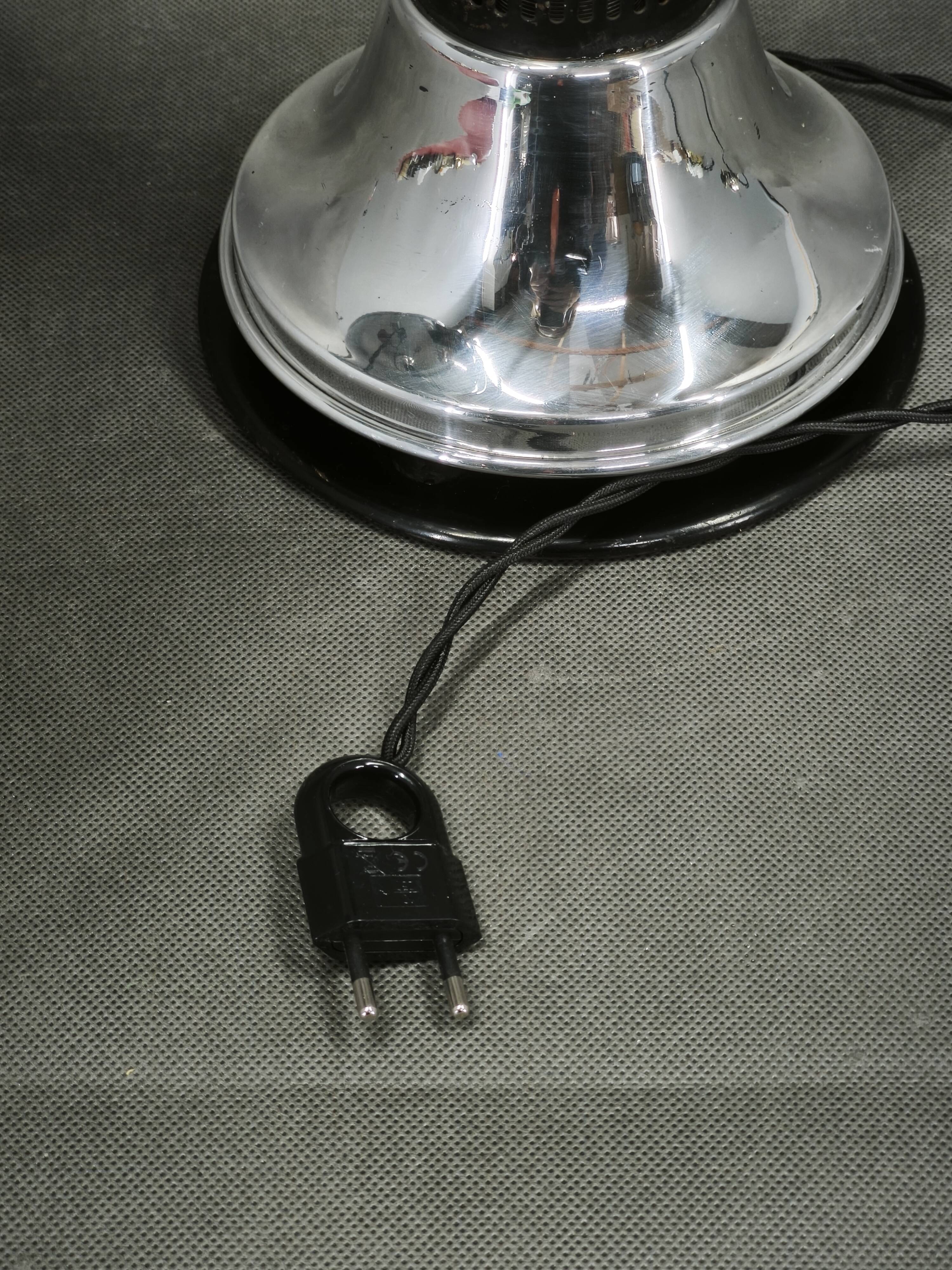 1930s Bauhaus Hanau Quartz Chrome Adjustable Table Lamp, Germany