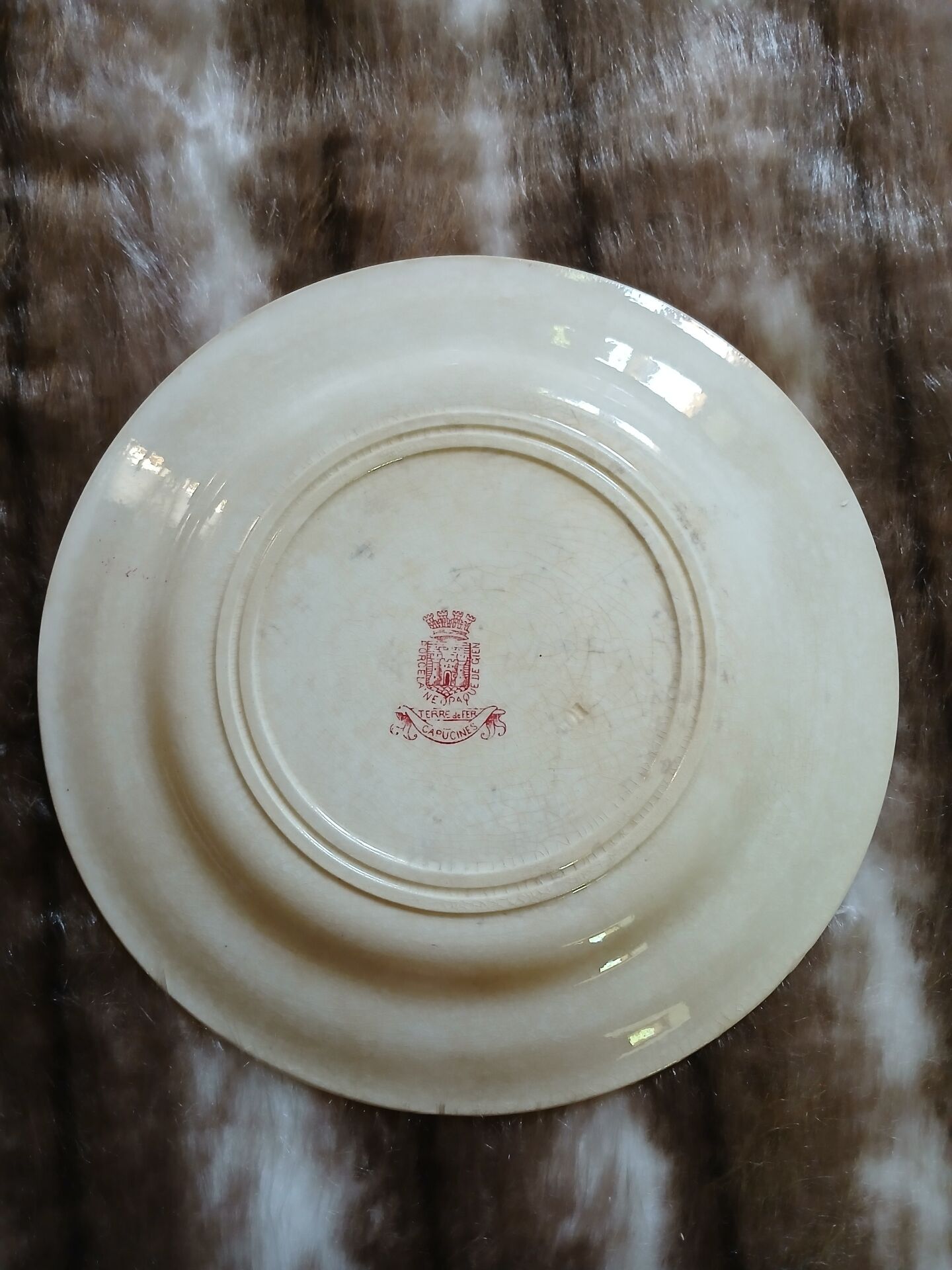 13 mismatched flat plates in ironstone
