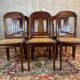 Set of 6 Louis Philippe chairs in cherry wood and cane