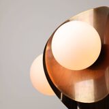 Vintage Italian Copper and Opaline Chandelier, 70s