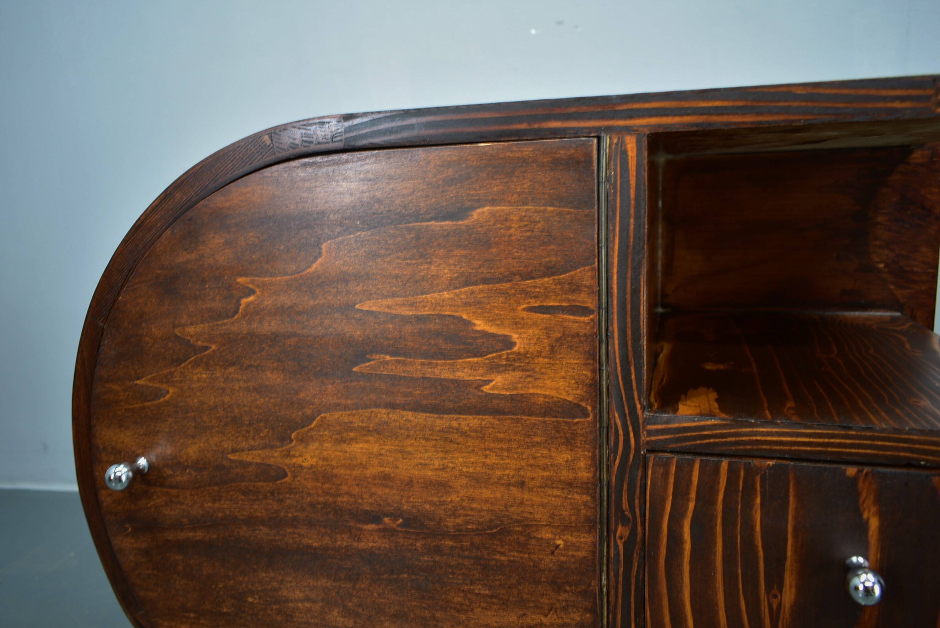 1935s pair of rare Art Deco bedside tables, Czechoslovakia