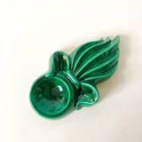 green and gold ceramic ashtray from the 60s