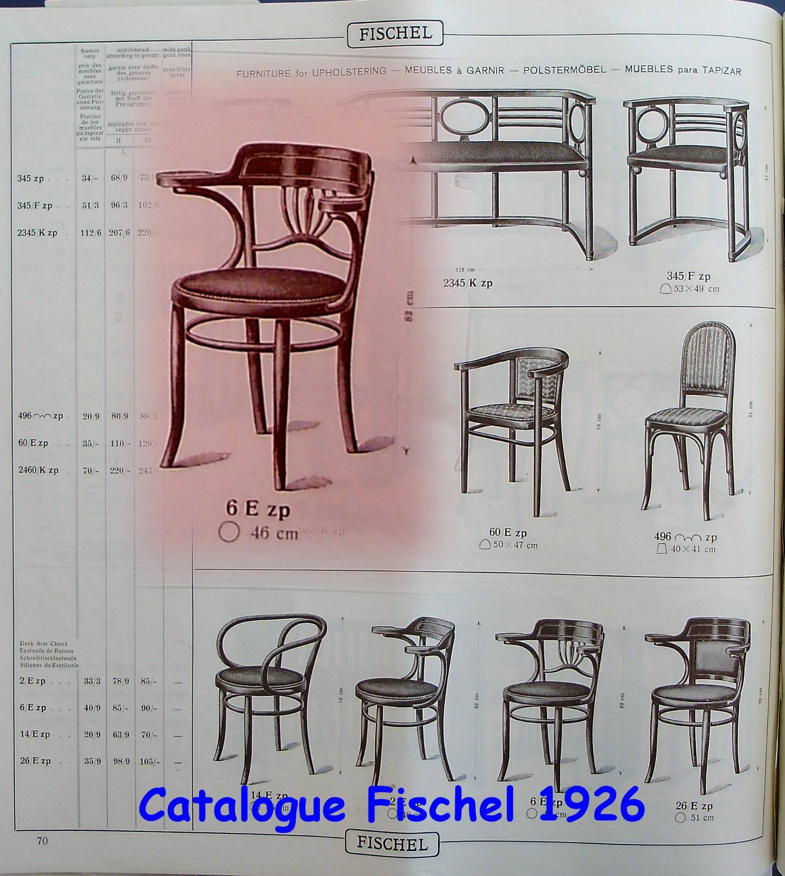 Office Armchair No. 6 E ZP by Fischel, 1910, Bistro type, wooden seat
