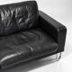 3-seater sofa W.H. Gispen for Dutch Originals, black leather and chrome