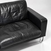 3-seater sofa W.H. Gispen for Dutch Originals, black leather and chrome