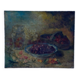 Oil on canvas still life bouquet of flowers 20th century by Louis Baril or Barit