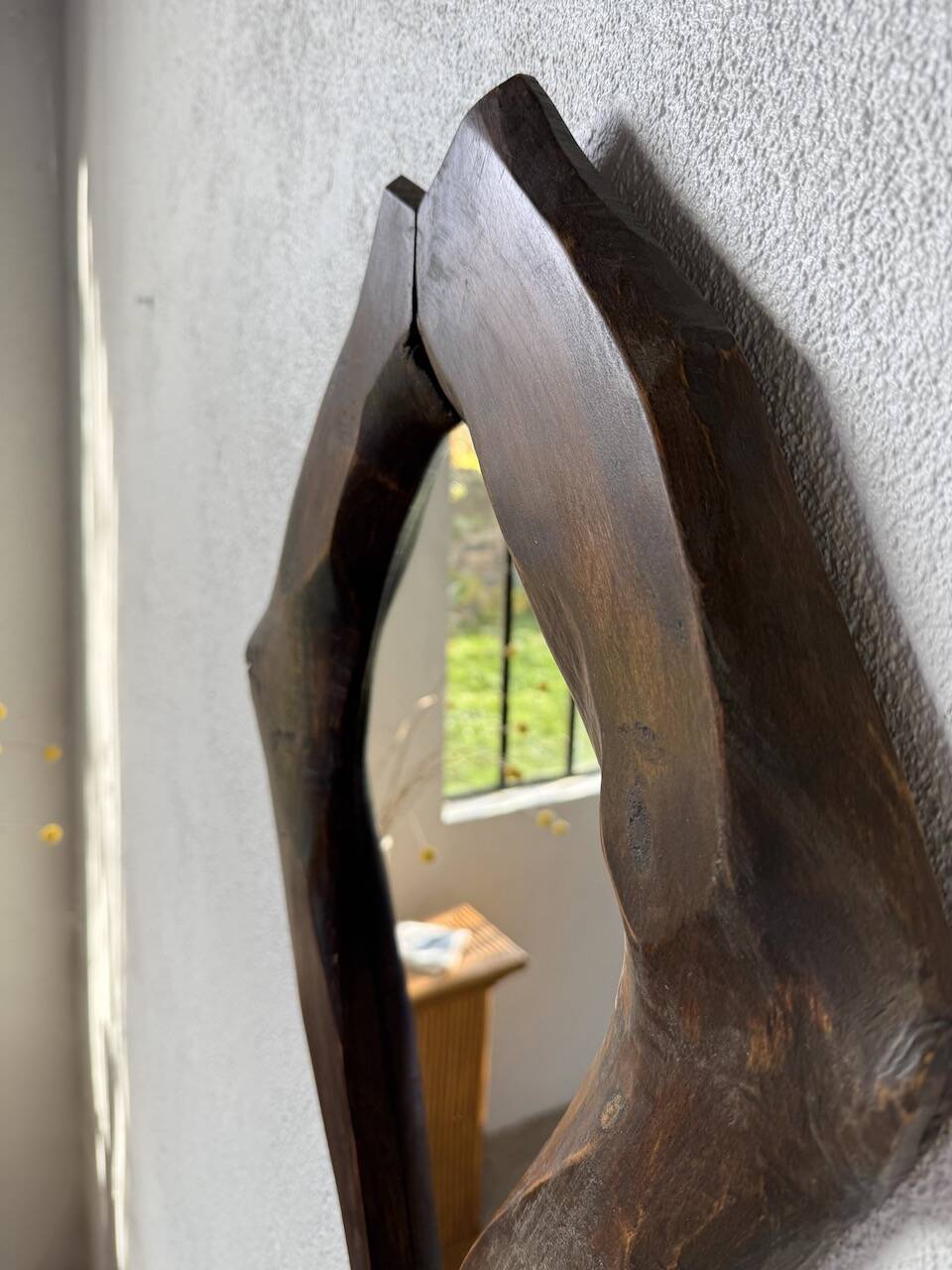 Brutalist wooden mirror 1900