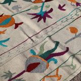 White blue multicoloured kilim suzani rug – 240x170 cm