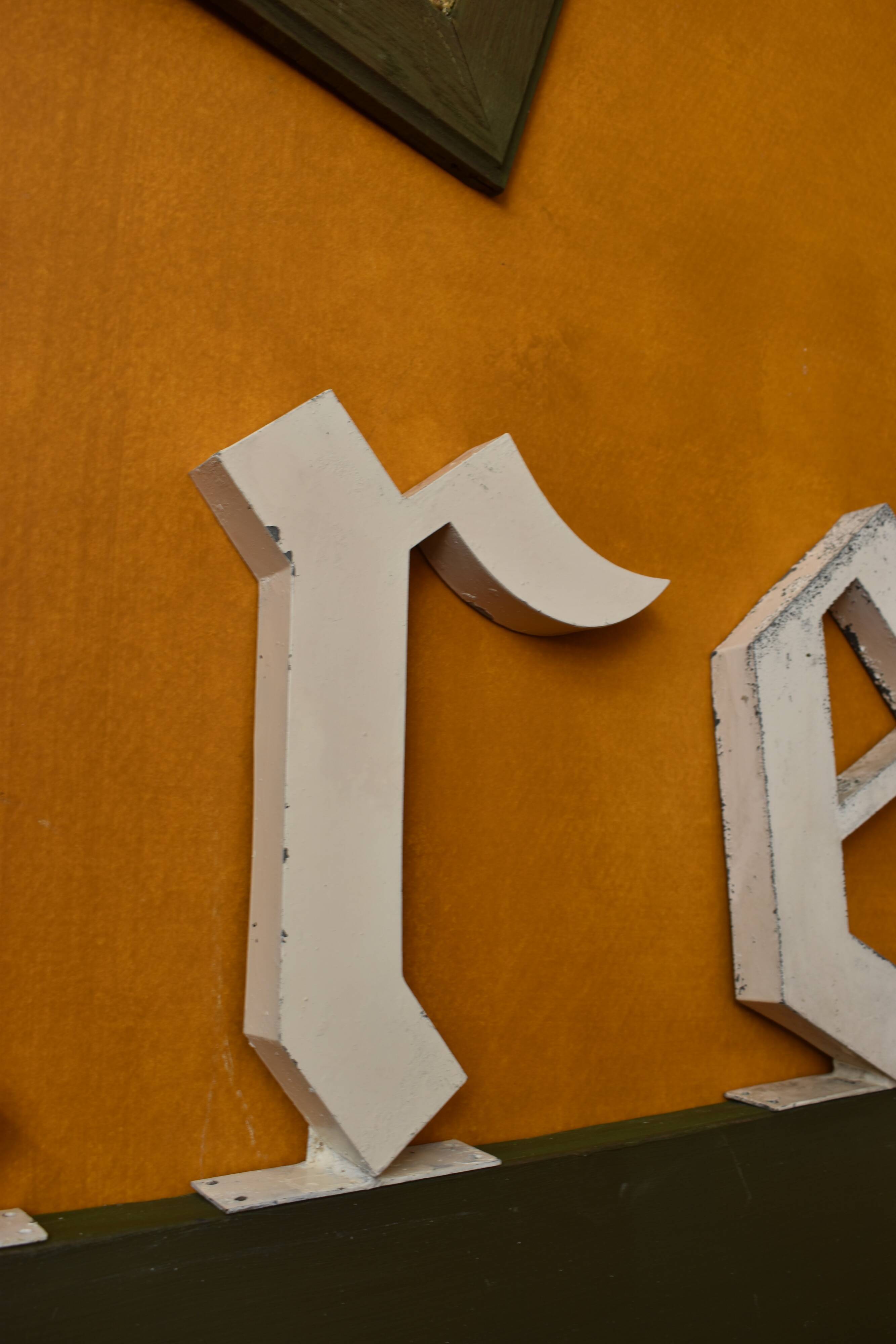 Letters old sign industrial zinc