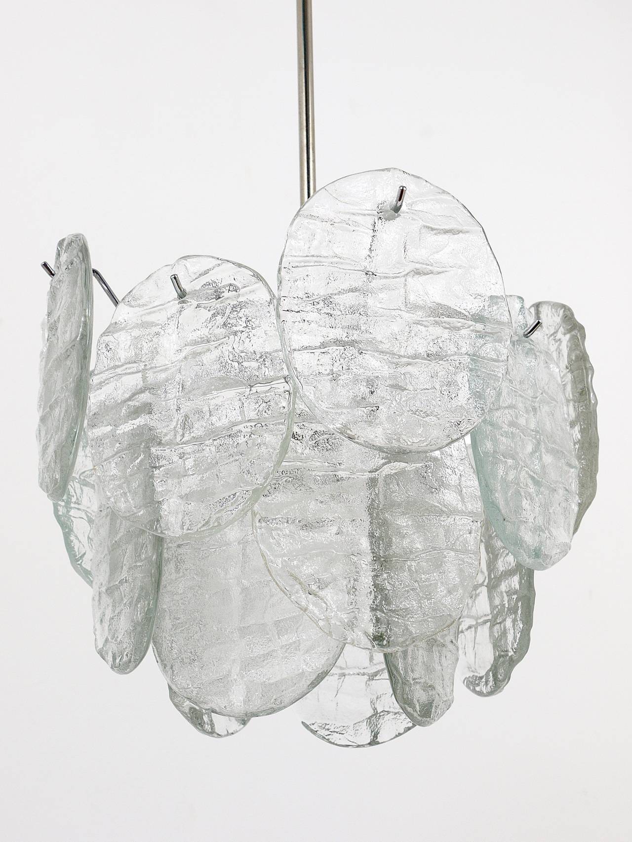 J.T. Kalmar Vienna Lustre Mid-Century in Glazed Glass, Austria, 1960s