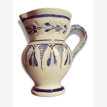 Blue and white earthenware jug