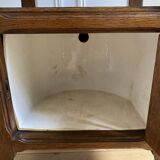 Vintage solid oak bedside table, 1 door, 1 drawer and 1 niche