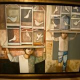 Oil painting by Lucio Renucci "The Cages"