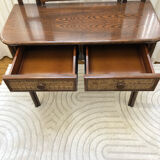 Rattan dressing table with her stool