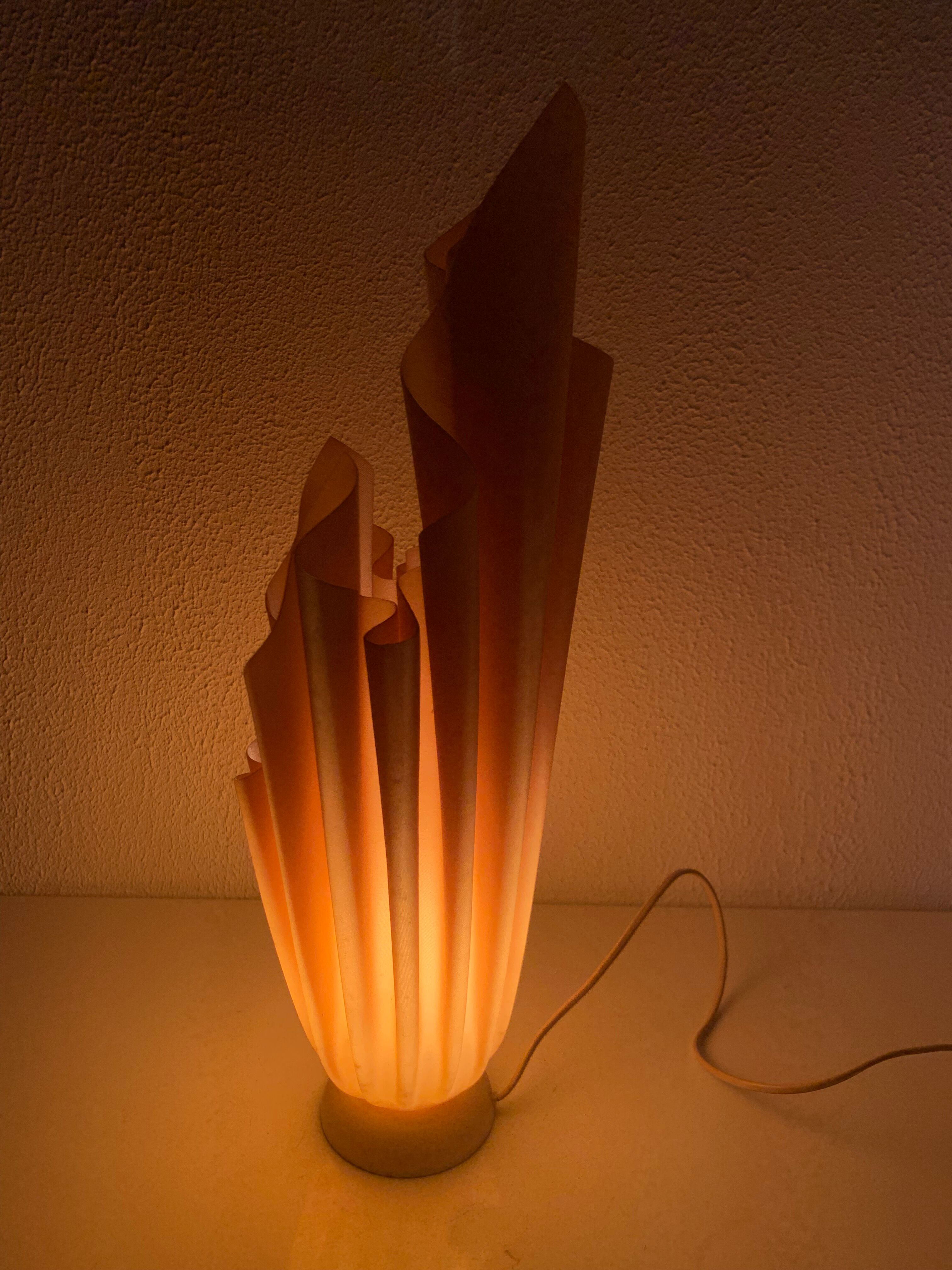 Vintage 1970s Athena Georgia Jacob Salmon Draped Lamp - 50 cm