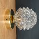 Vintage globe wall lamp, ceiling lamp in molded glass