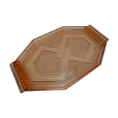 Vintage French pink glass tray