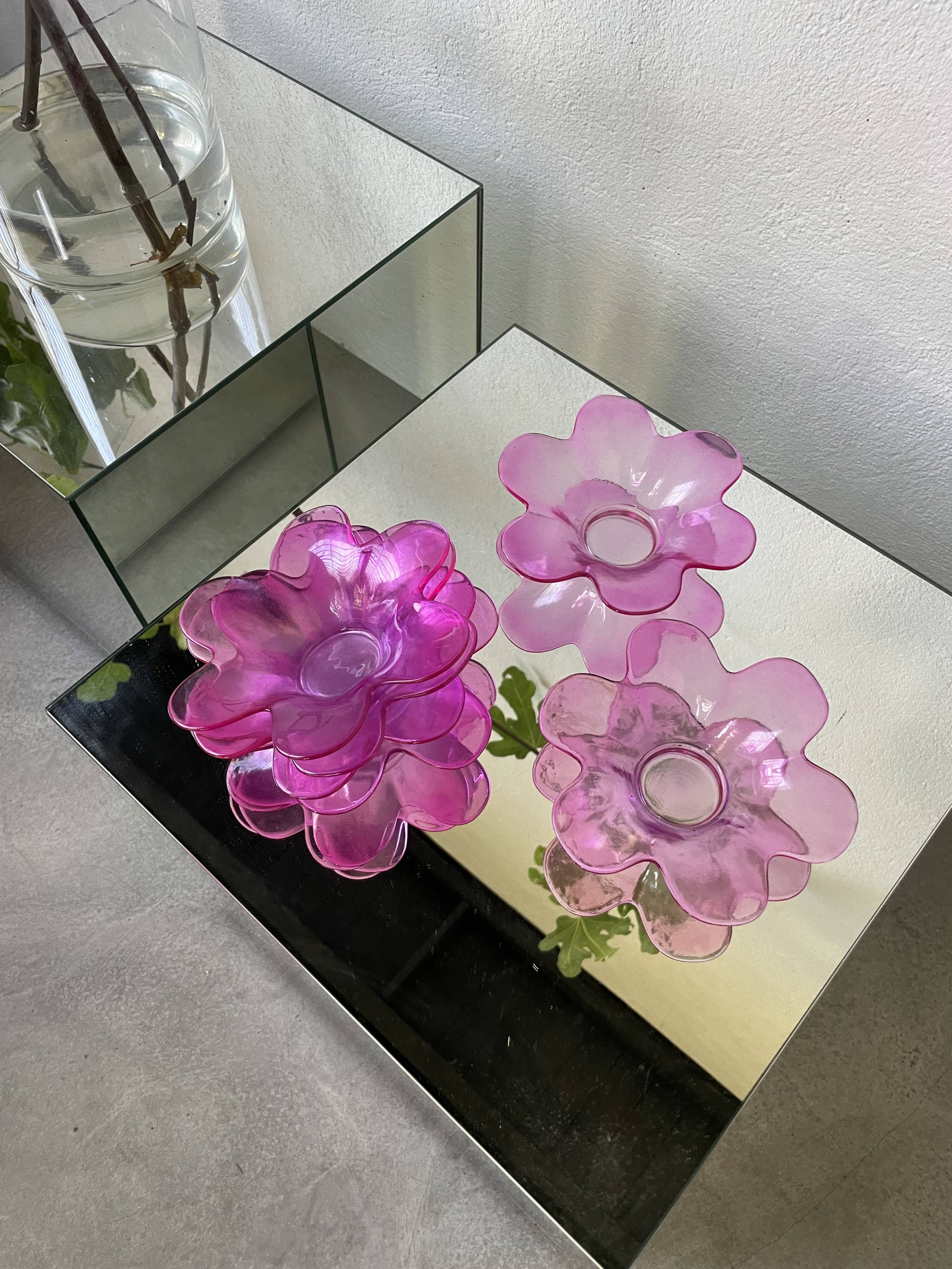 6 pop pink glass cups