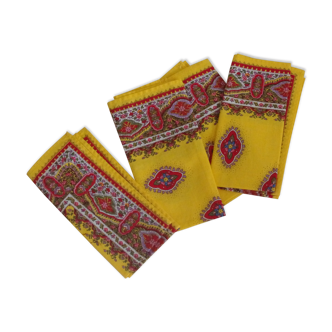 4 vintage french cotton napkins