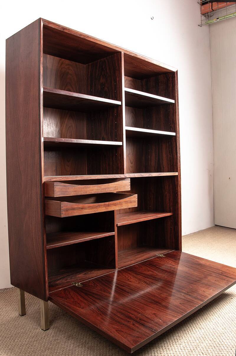 Shelf and bar furniture, Danish, in Rosewood and Brass, Erik Brouer 1960.