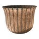 Round Embossed Copper Cachepot / Vase in the style of Egidio Casagrande
