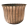 Round Embossed Copper Cachepot / Vase in the style of Egidio Casagrande