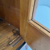 Biedermeier Display Cabinet in Cherry Veneer, Ash Burl, Austria, 1820s