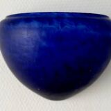 Sconces, signed, in satin blue glass paste from the 1930s