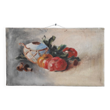 French vintage still life, oil on canvas