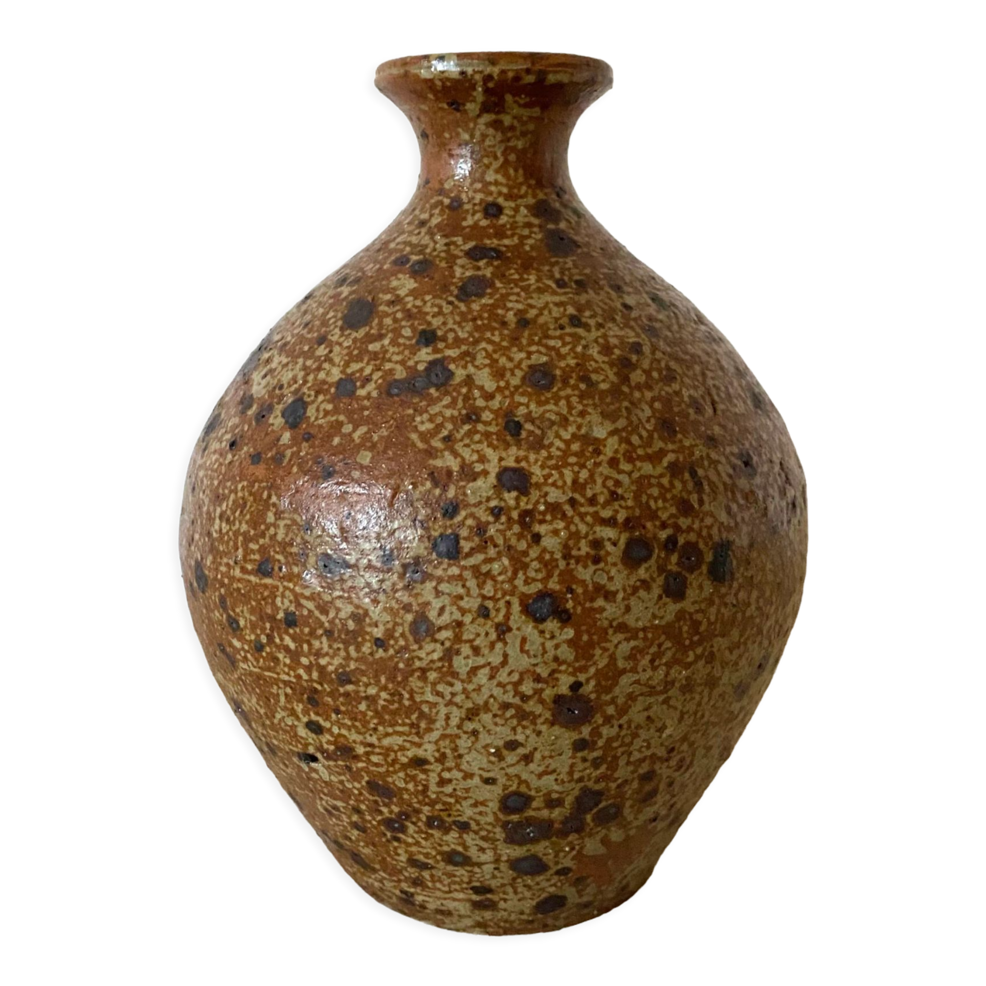 Vintage pyreted stoneware vase