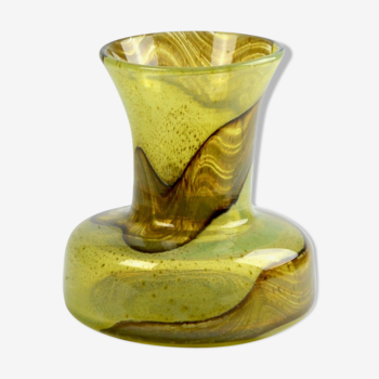 Vase en verre soufflé de Malte signé Mdina années 1970