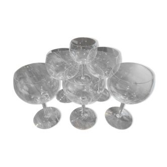 Set of 6 crystal tasting wine glasses