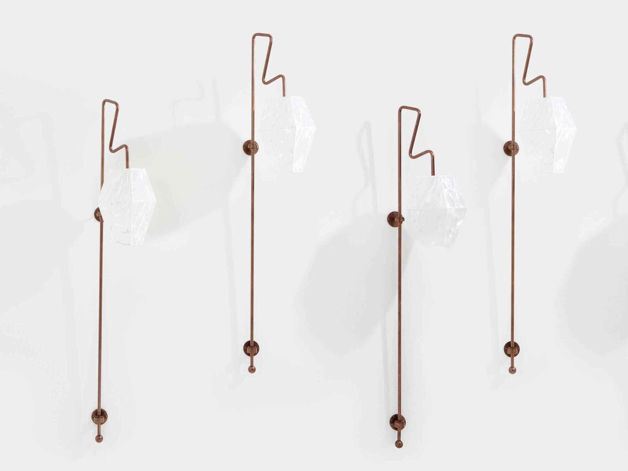 Pair of large patinated metal wall sconces by Mattia Bonetti 2009
