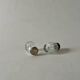 Pair of vintage Christofle glass and silver pearl salt cellars