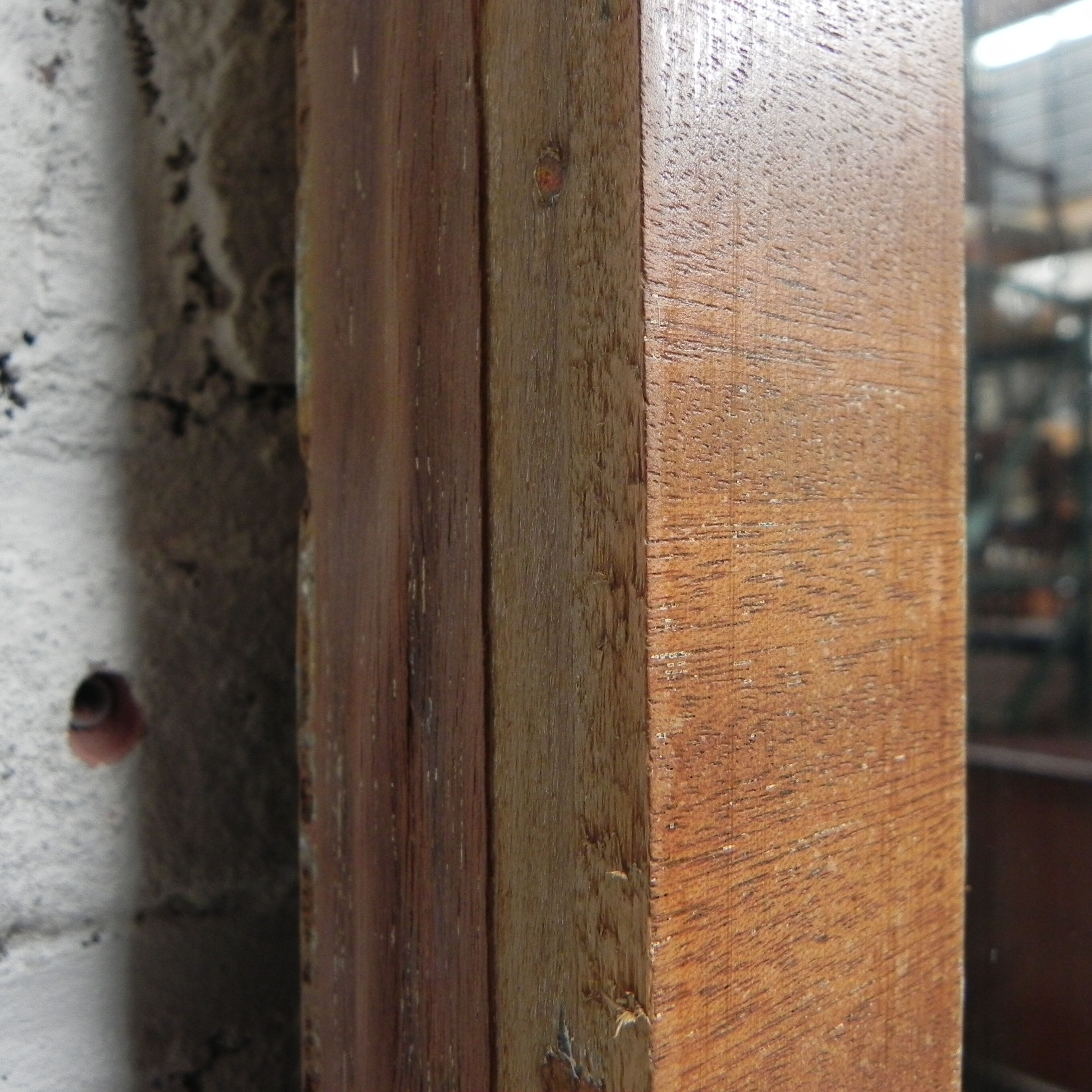 Standing art deco mirror in mahogany frame
