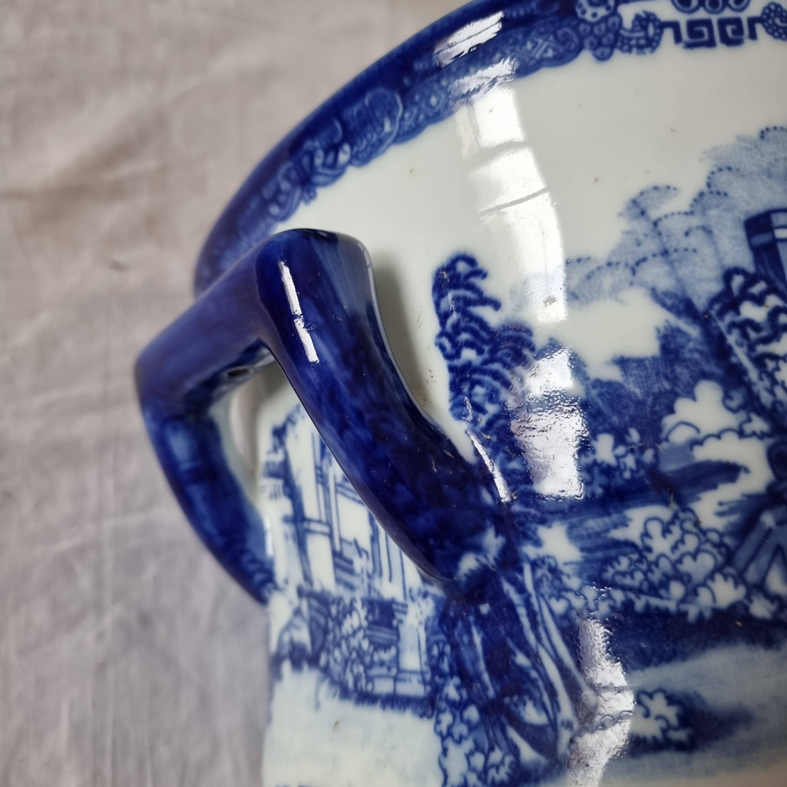 Large 20th century English glazed and enamelled earthenware planter