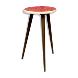 Tabouret formica triangular healing small red coffee table vintage tripod door plant
