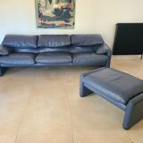 Cassina Maralunga leather sofa design Vico Magistretti