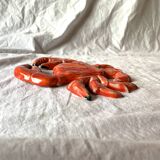 Vintage Red Ceramic Crab Wall Decor