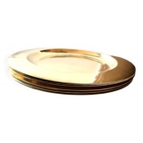 8 large dessert plates in brass
