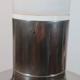 Lampadaire vintage style spatial, ampoule Temde, verre opale chromé.