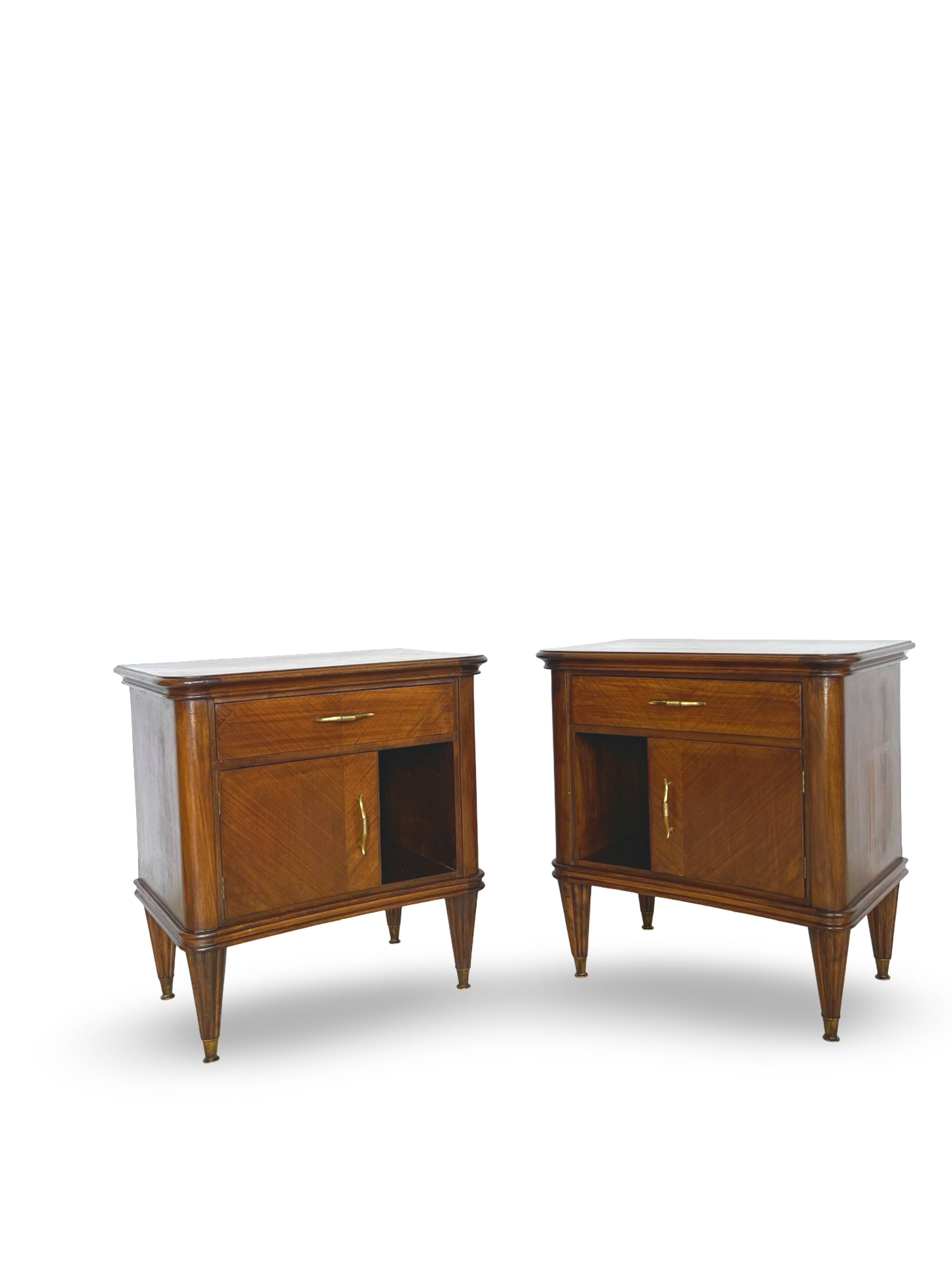 Pair of Italian bedside tables from the mid-20th century.