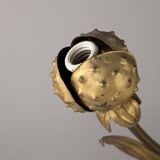 Art Nouveau Chestnut Leaf and Green Glass Sconce, 1900s