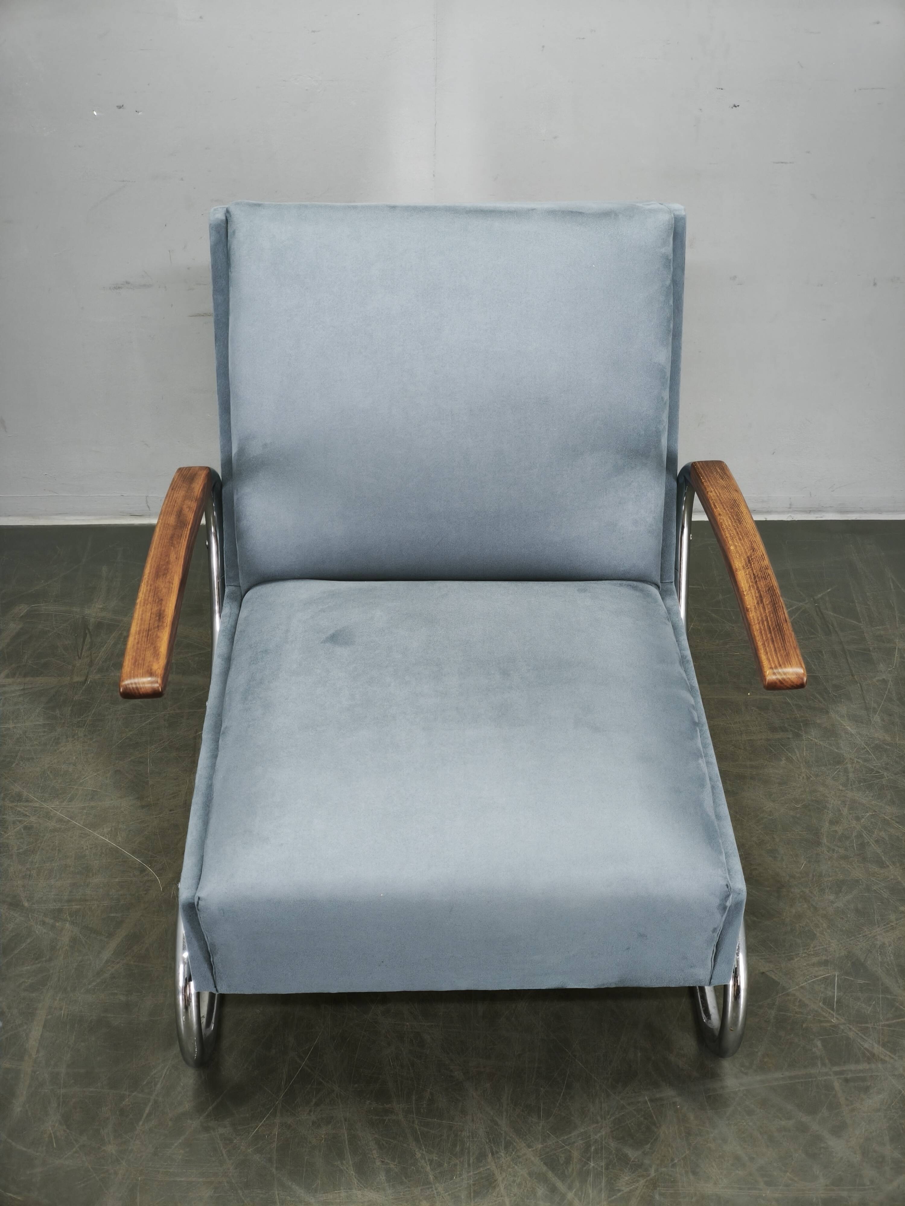Fauteuil cantilever Bauhaus des années 1930 dans le style Thonet S 411, attribué à Kovo