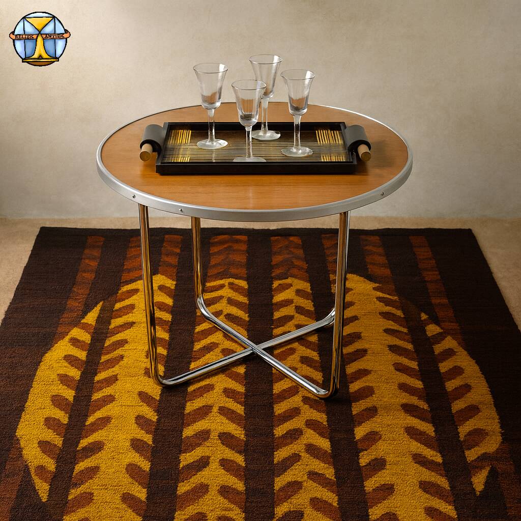Vintage coffee table - My Home Bas van Pelt (chrome and wood) 1930s